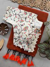 Gorgeous Orange Khadi Saree – Handloom Cotton with Designer Blouse